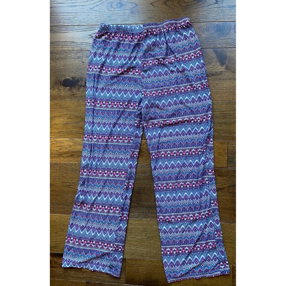 Bobbie Brooks Womens Size Small Pink Purple Patterened Pull On Pajama Pants Soft - Picture 4 of 9